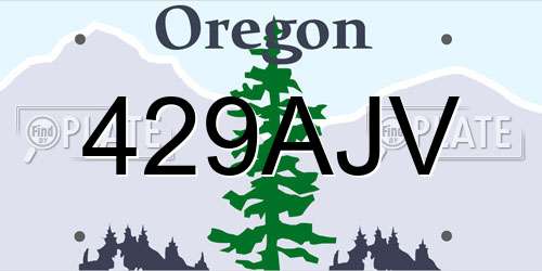 429AJV Oregon License Plate
