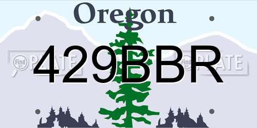 429BBR Oregon License Plate