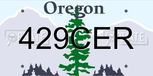 429CER Oregon License Plate