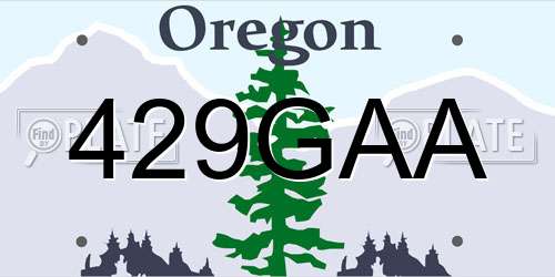429GAA Oregon License Plate