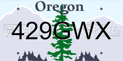 429GWX Oregon License Plate