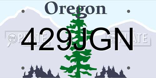 429JGN Oregon License Plate