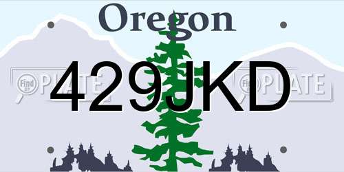 429JKD Oregon License Plate