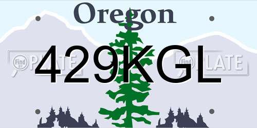 429KGL Oregon License Plate