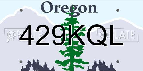 429KQL Oregon License Plate