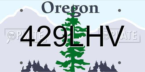 429LHV Oregon License Plate