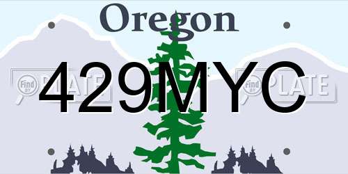 429MYC Oregon License Plate
