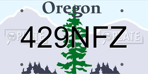 429NFZ Oregon License Plate
