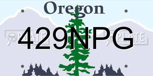 429NPG Oregon License Plate