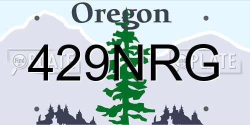 429NRG Oregon License Plate