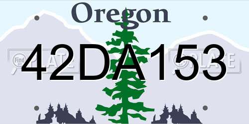 42DA153 Oregon License Plate