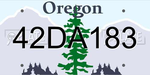42DA183 Oregon License Plate
