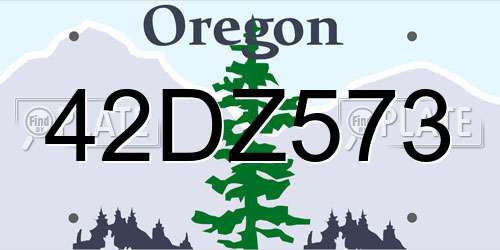 42DZ573 Oregon License Plate