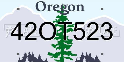42OT523 Oregon License Plate