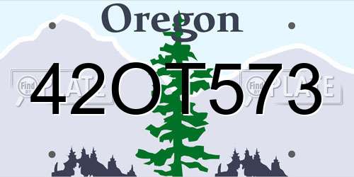 42OT573 Oregon License Plate