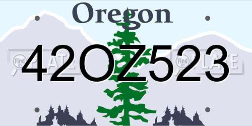 42OZ523 Oregon License Plate