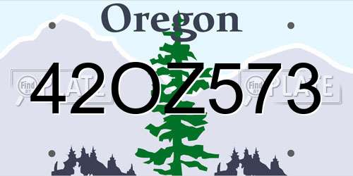42OZ573 Oregon License Plate