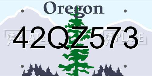 42QZ573 Oregon License Plate