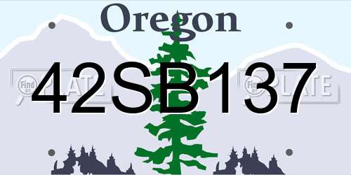 42SB137 Oregon License Plate