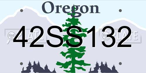 42SS132 Oregon License Plate