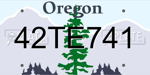 42TE741 Oregon License Plate