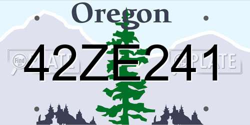42ZE241 Oregon License Plate