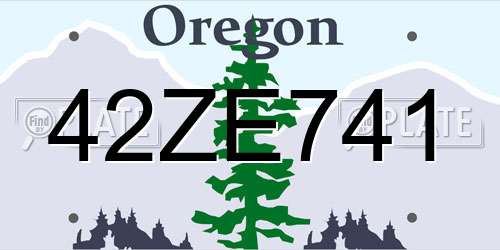 42ZE741 Oregon License Plate