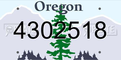 4302518 Oregon License Plate