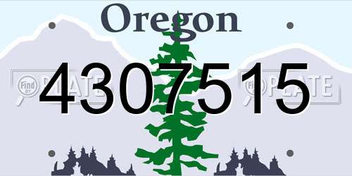4307515 Oregon License Plate