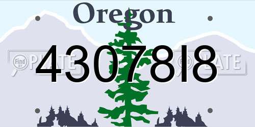 43078I8 Oregon License Plate