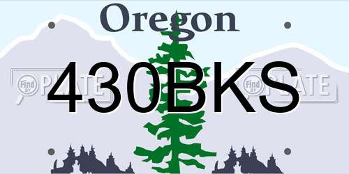 430BKS Oregon License Plate