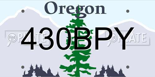 430BPY Oregon License Plate