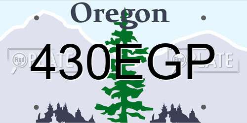 430EGP Oregon License Plate