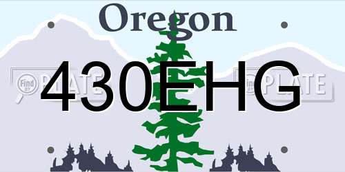 430EHG Oregon License Plate