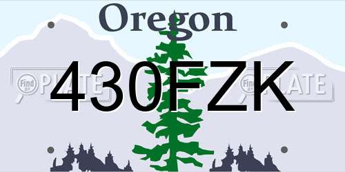 430FZK Oregon License Plate