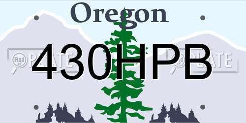 430HPB Oregon License Plate
