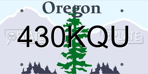 430KQU Oregon License Plate