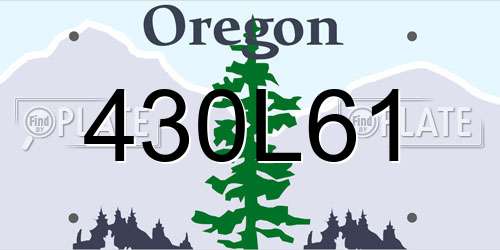 430L61 Oregon License Plate