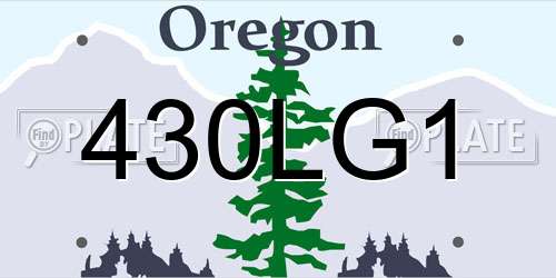 430LG1 Oregon License Plate