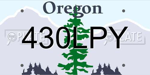 430LPY Oregon License Plate
