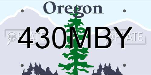 430MBY Oregon License Plate