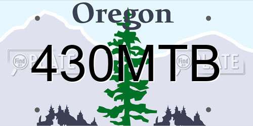 430MTB Oregon License Plate