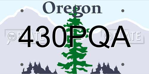 430PQA Oregon License Plate