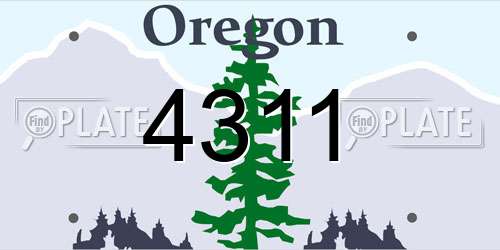 4311 Oregon License Plate