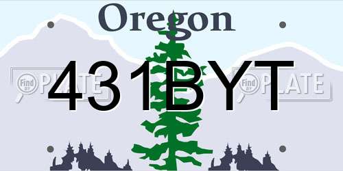 431BYT Oregon License Plate
