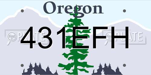 431EFH Oregon License Plate