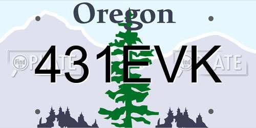 431EVK Oregon License Plate