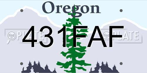 431FAF Oregon License Plate
