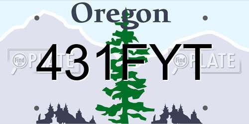 431FYT Oregon License Plate