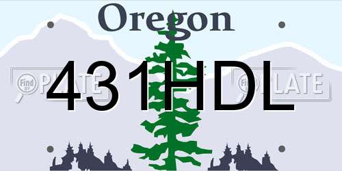 431HDL Oregon License Plate